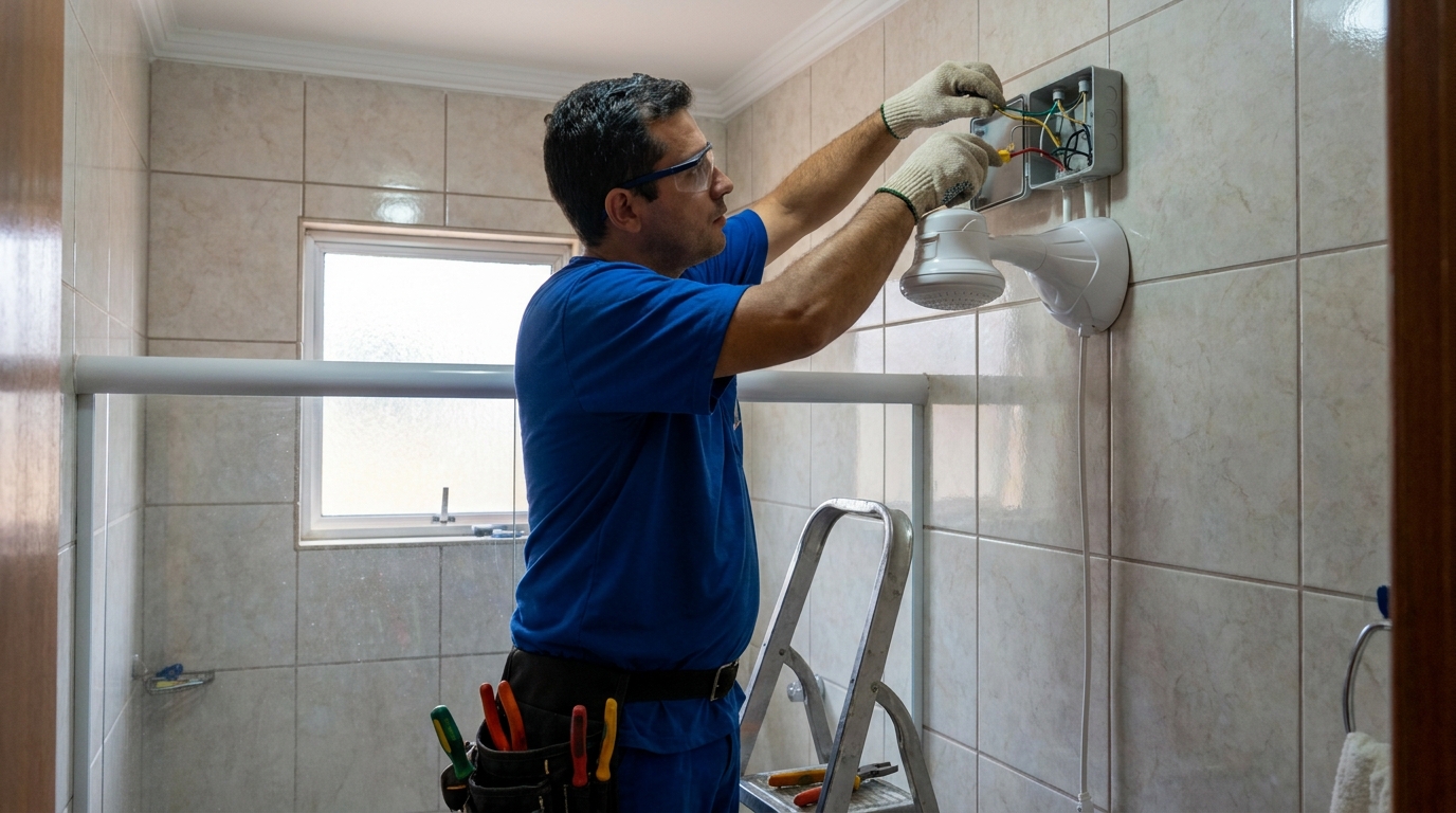 Instalacao de chuveiro eletrico profissional em Jaraguá do Sul‑SC