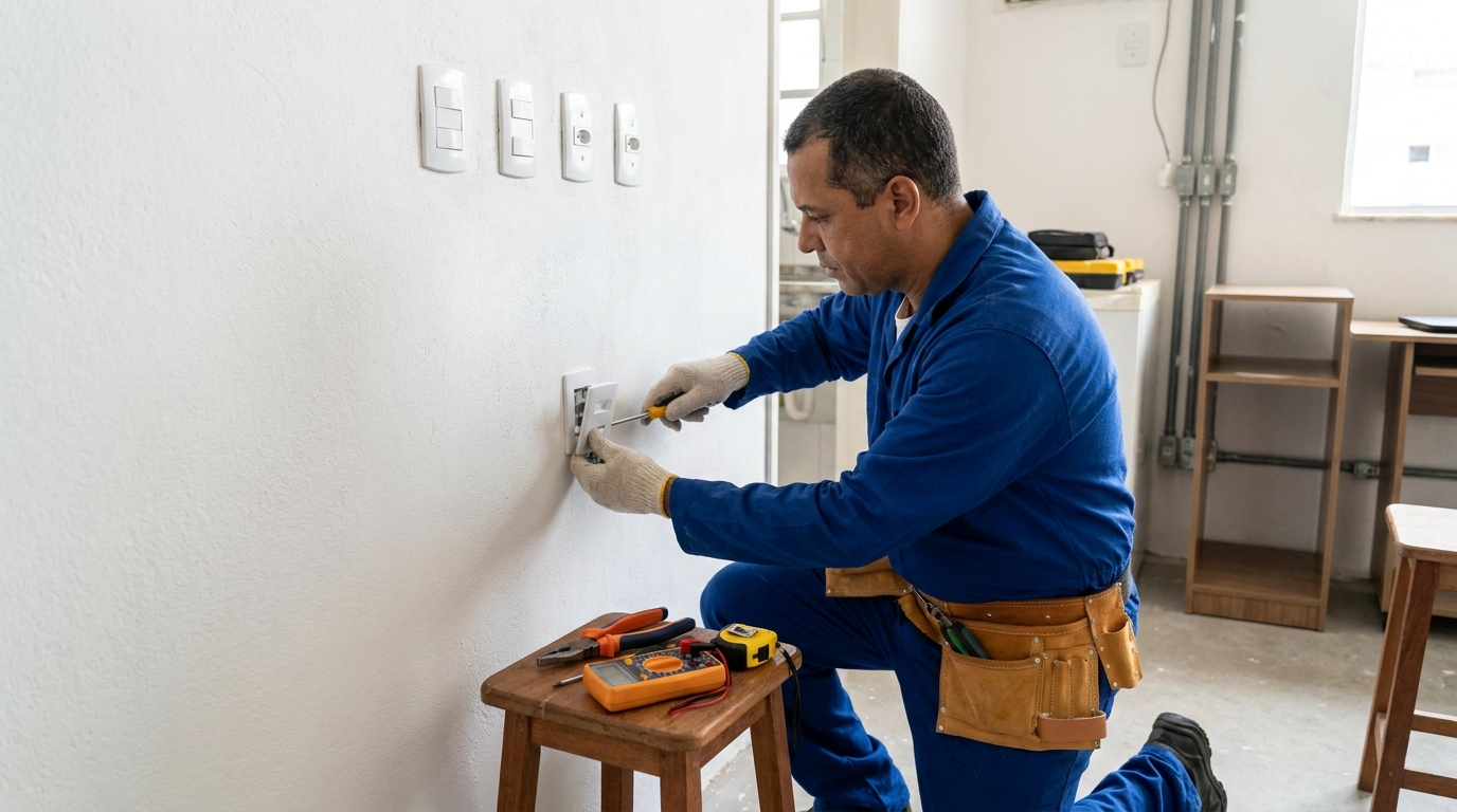 Instalacao de tomada e interruptor profissional em Jaraguá do Sul‑SC