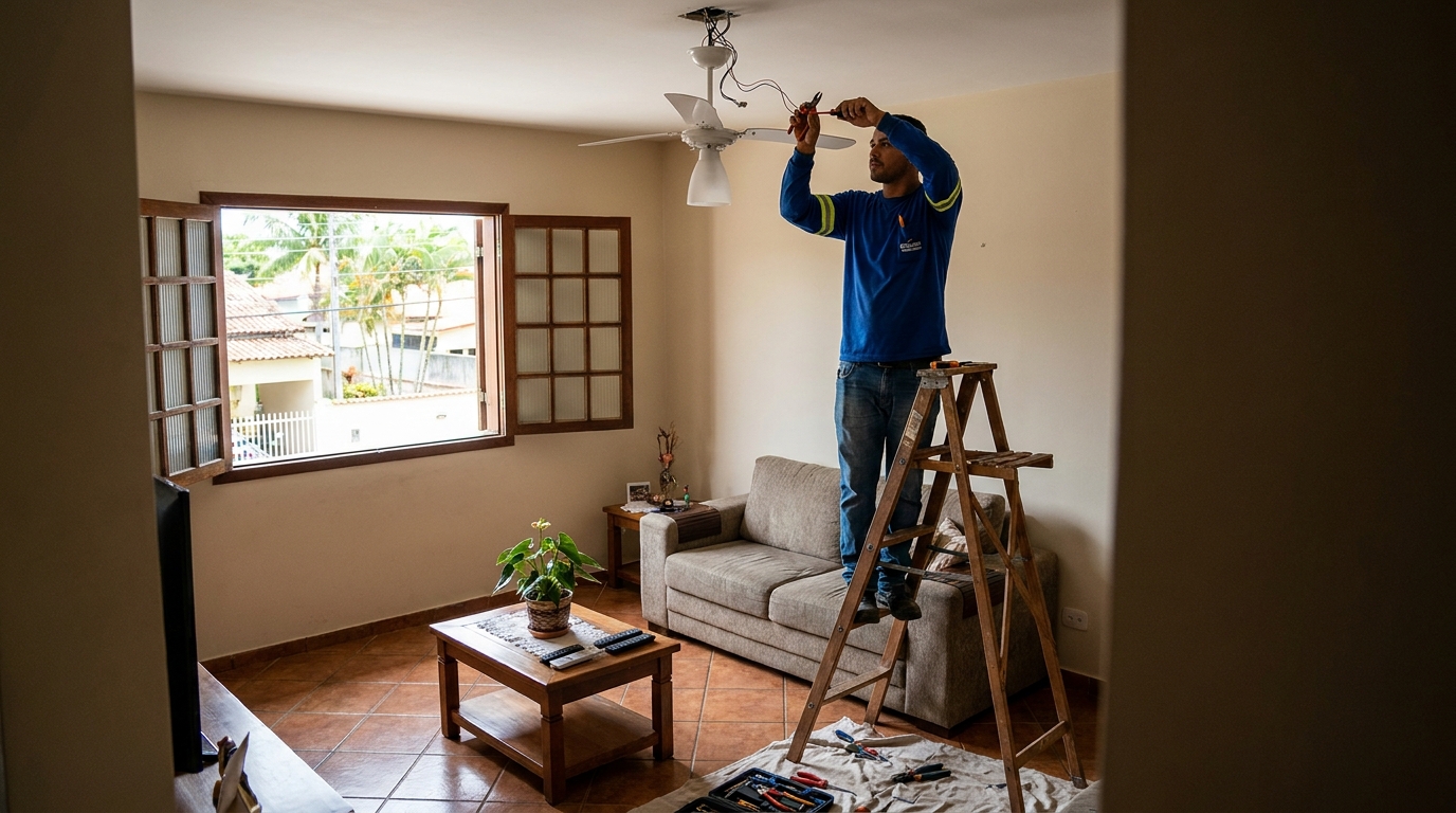 Instalacao de ventilador de teto profissional em Jaraguá do Sul‑SC
