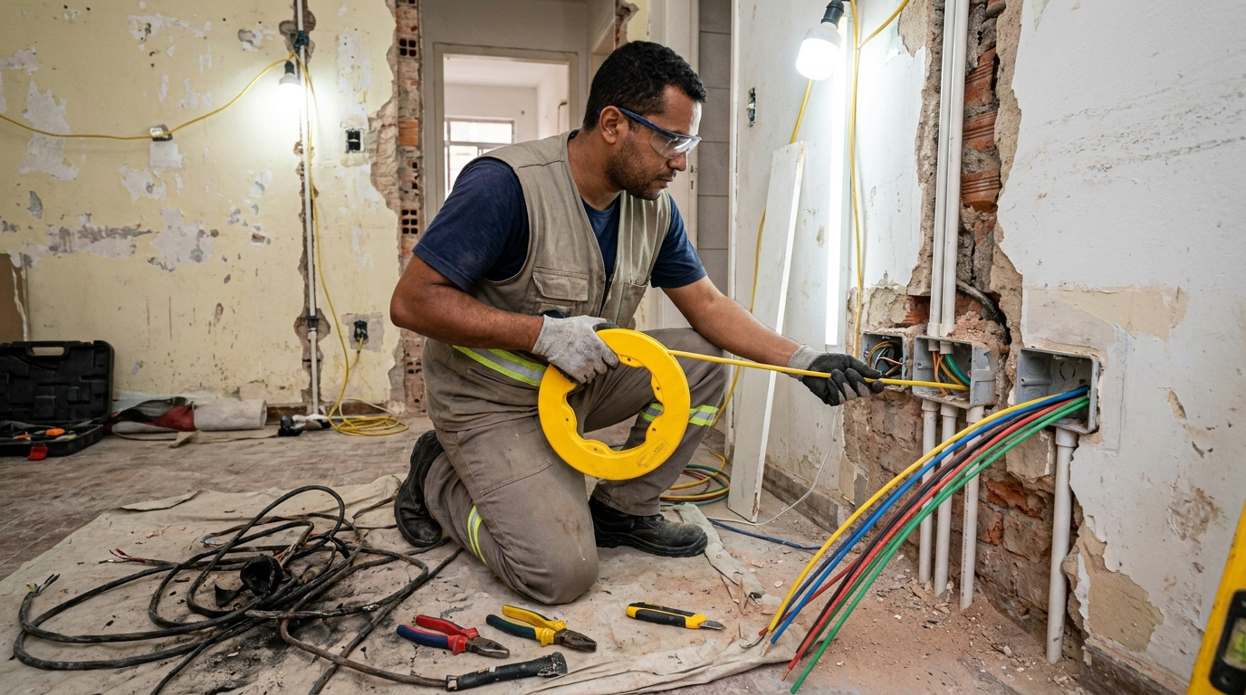 Troca de fiacao eletrica profissional em Jaraguá do Sul‑SC