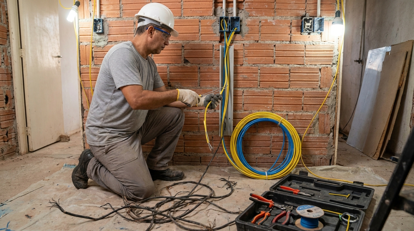 Troca de fiacao eletrica residencial em Jaraguá do Sul‑SC
